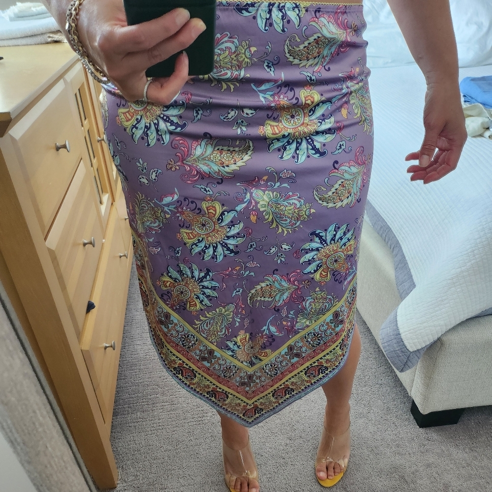 Bohemian Asymmetric Midi Skirt